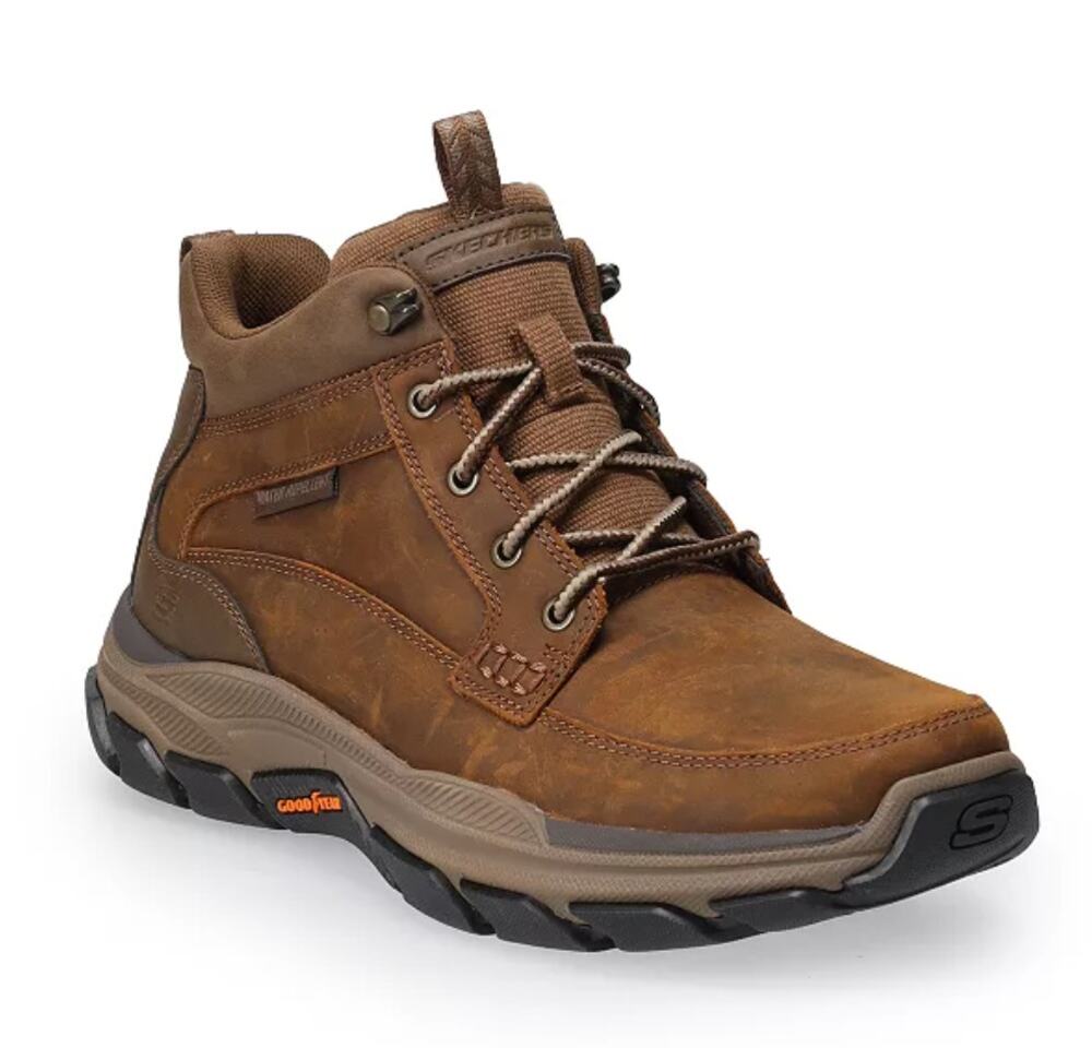 Skechers Mens Relaxed Fit Respected Boswell Boots 10.5 Brown Leather Lace Up